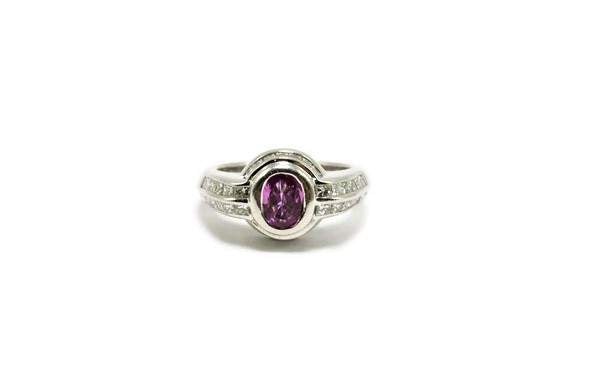 PINK SAPPHIRE AND DIAMOND RING