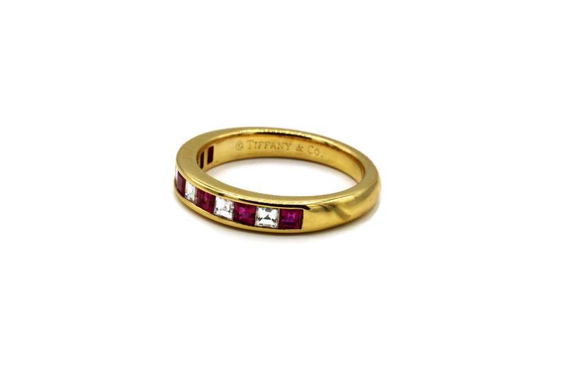 TIFFANY & CO RUBY AND DIAMOND LUCIDA BAND