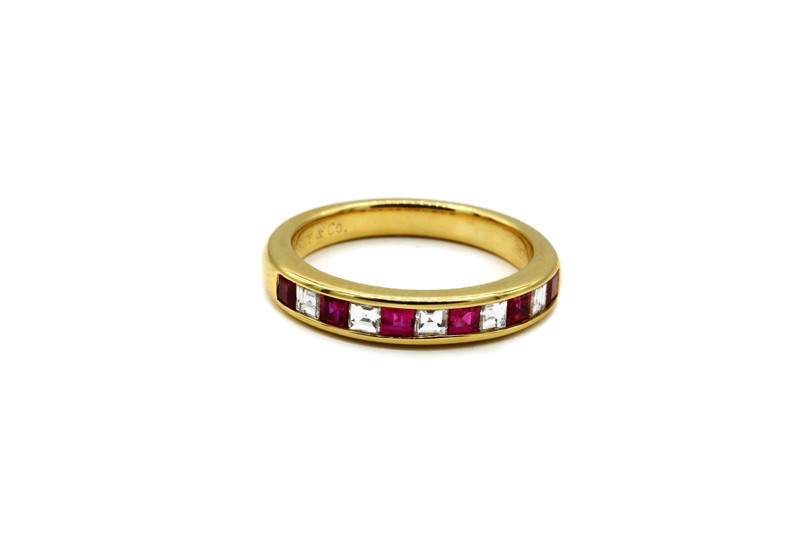 TIFFANY & CO RUBY AND DIAMOND LUCIDA BAND