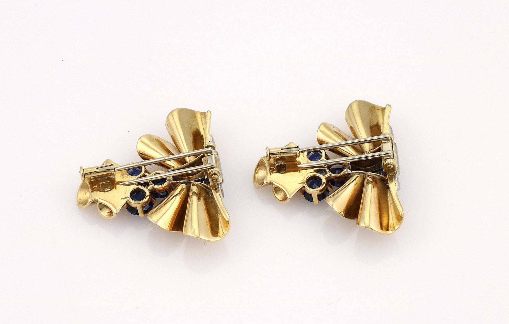 RETRO SAPPHIRE AND GOLD CLIPS