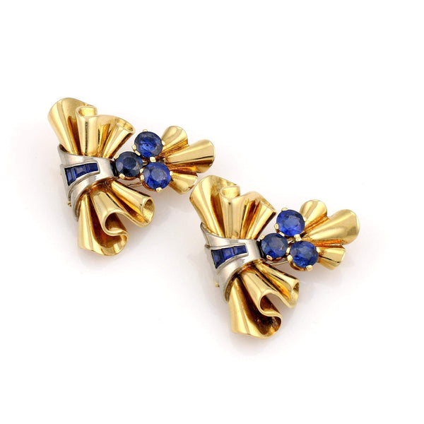 RETRO SAPPHIRE AND GOLD CLIPS