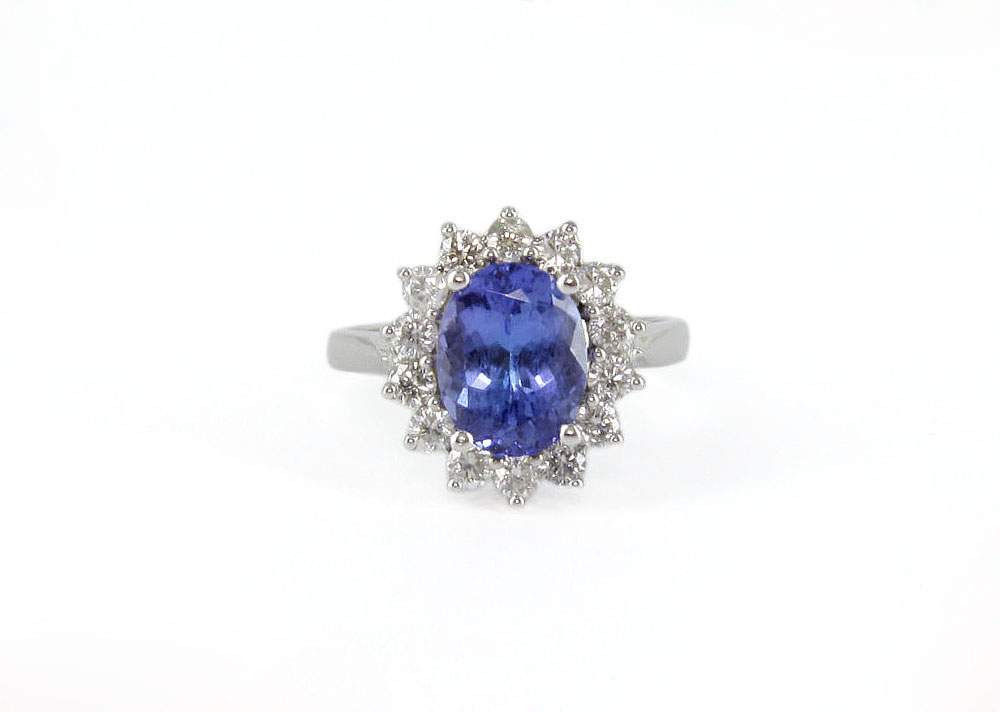 TANZANITE AND DIAMOND RING