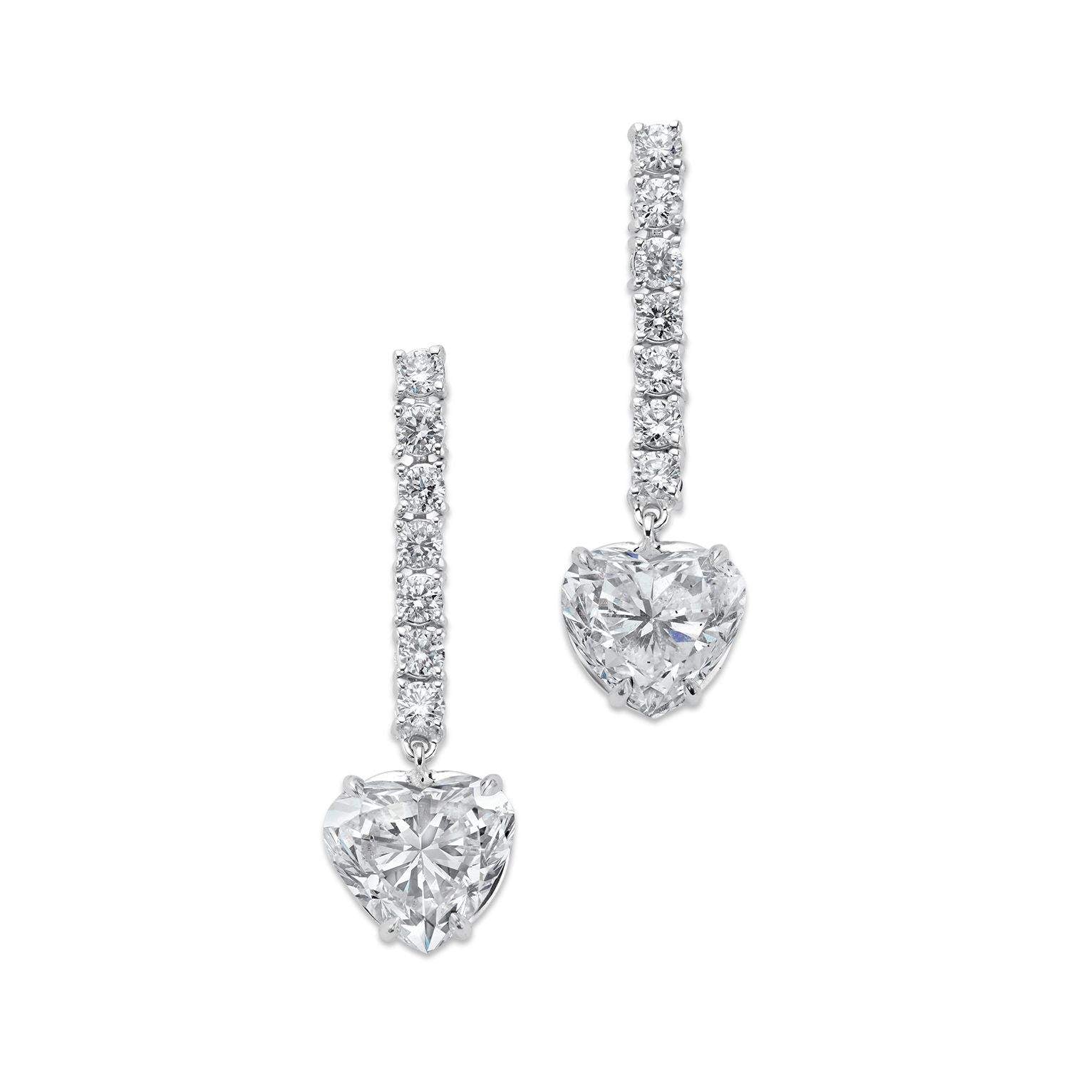 DIAMOND HEART DROP EARRINGS