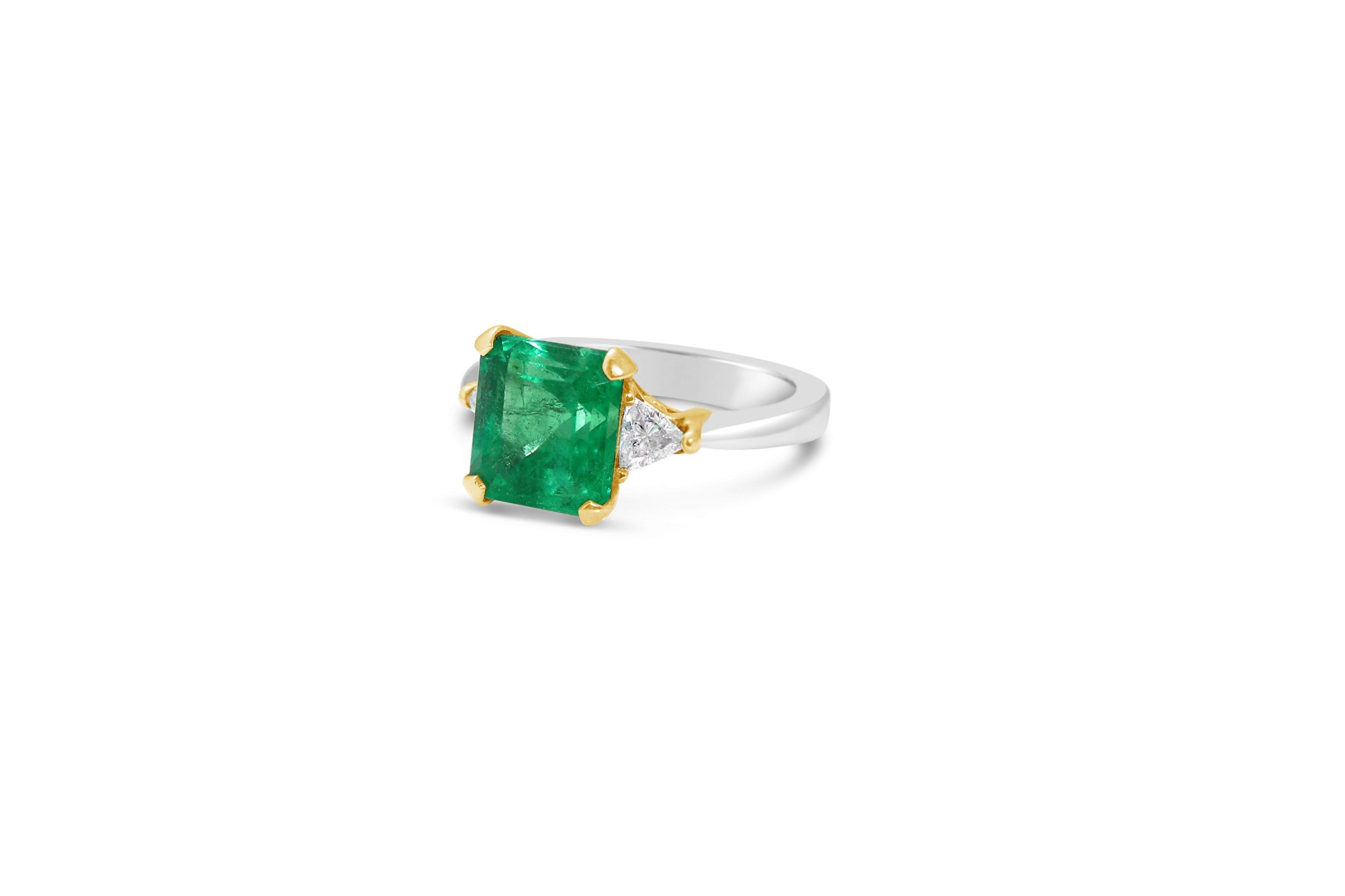 KREMENTZ EMERALD AND DIAMOND RING