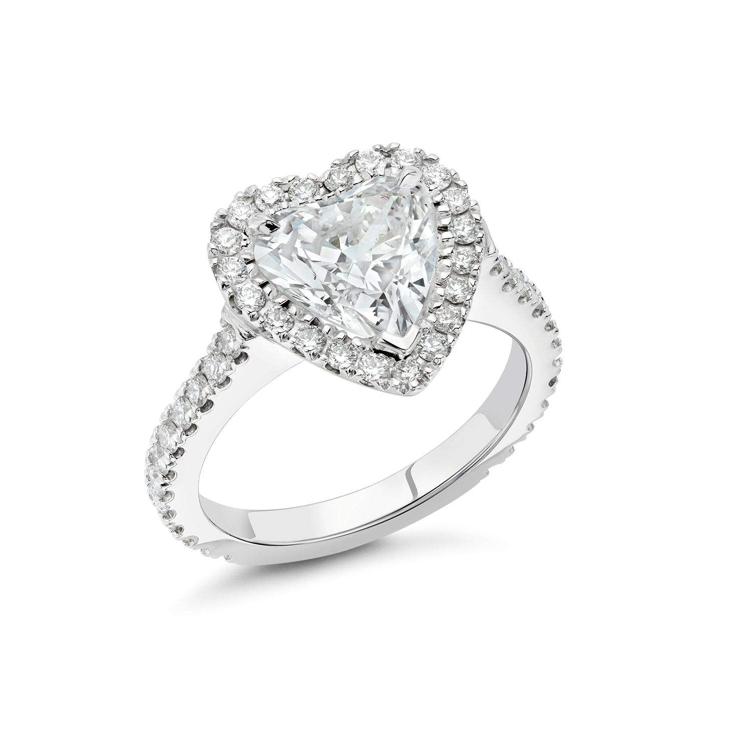 DIAMOND HEART HALO ENGAGEMENT RING