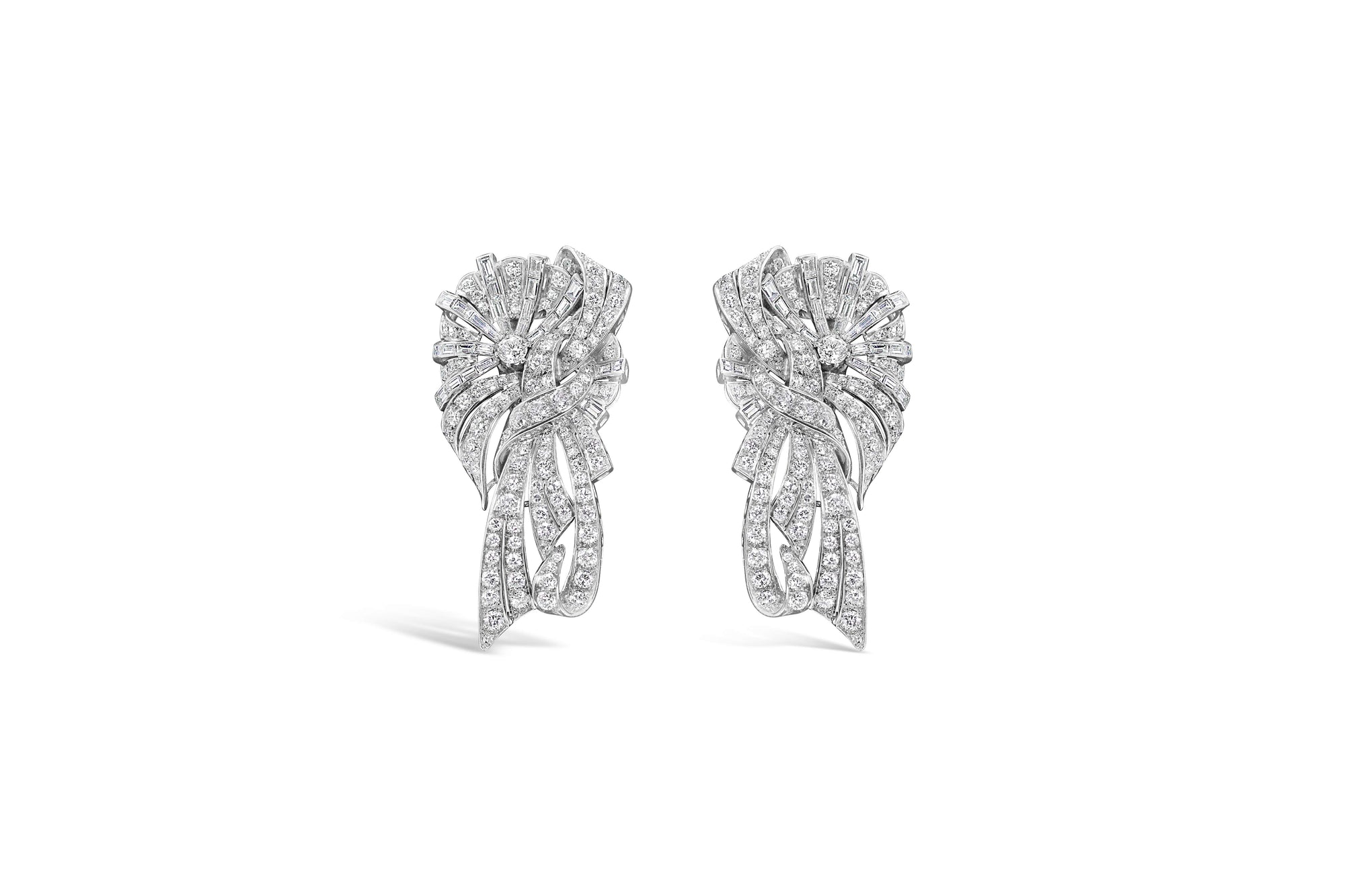 PLATINUM ART DECO DIAMOND EARRINGS