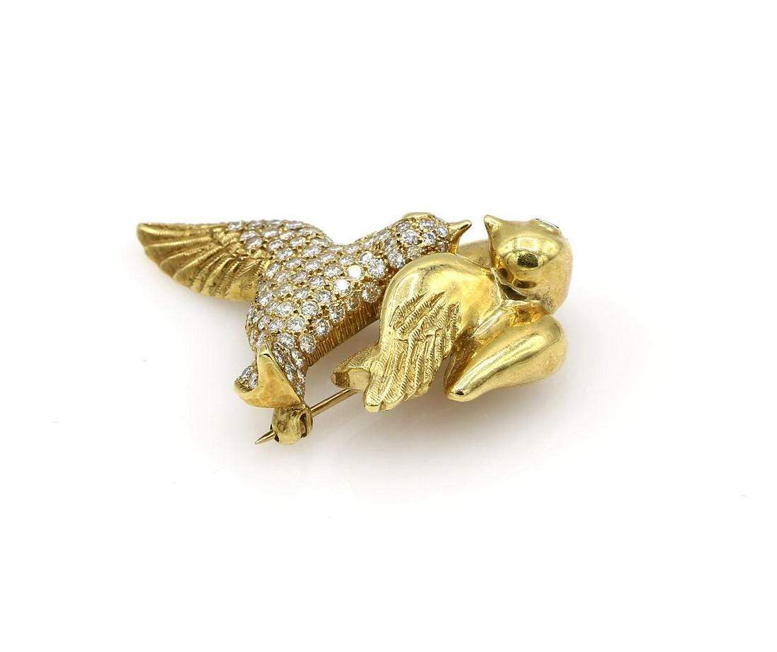 TWO DOVES DIAMOND BROOCH