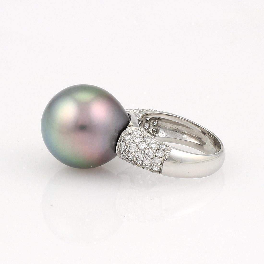 TAHITIAN PEARL & DIAMOND RING