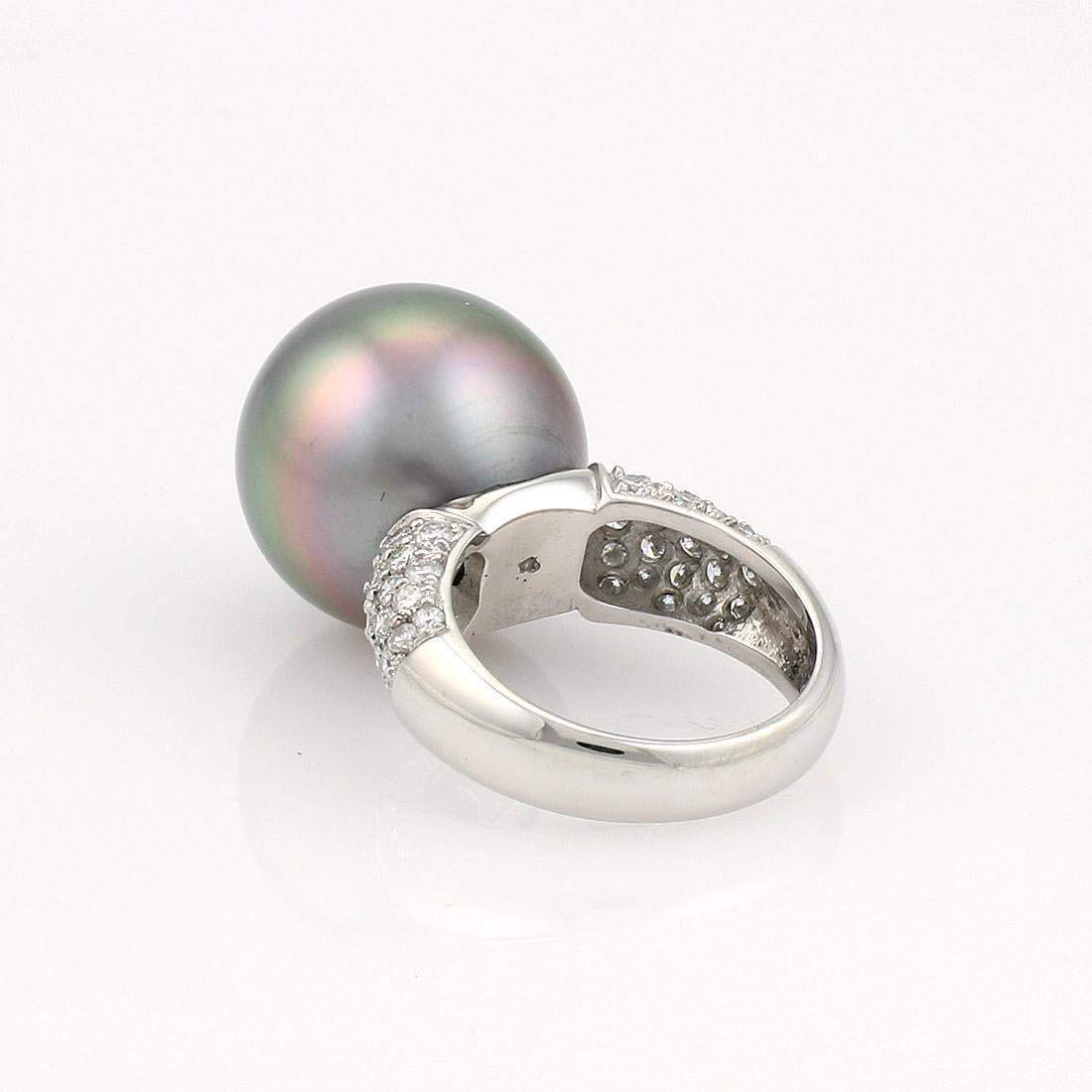 TAHITIAN PEARL & DIAMOND RING