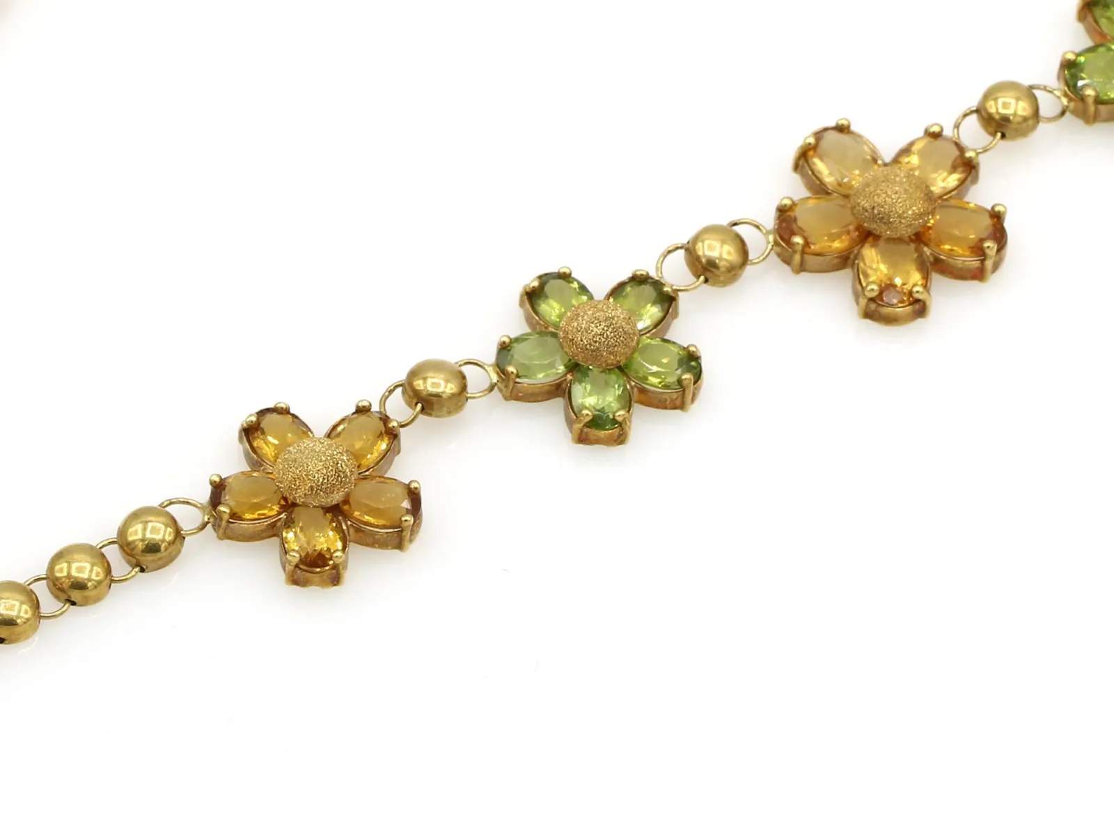 PERIDOT AND CITRINE NECKLACE AND BRACELET SET