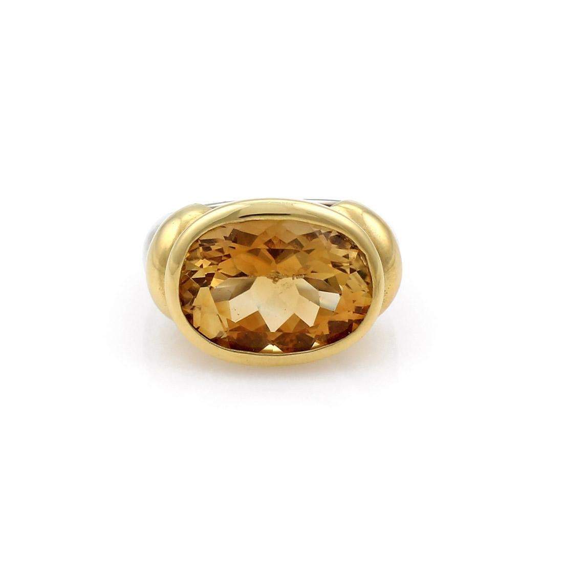 TWO TONE CITRINE RING