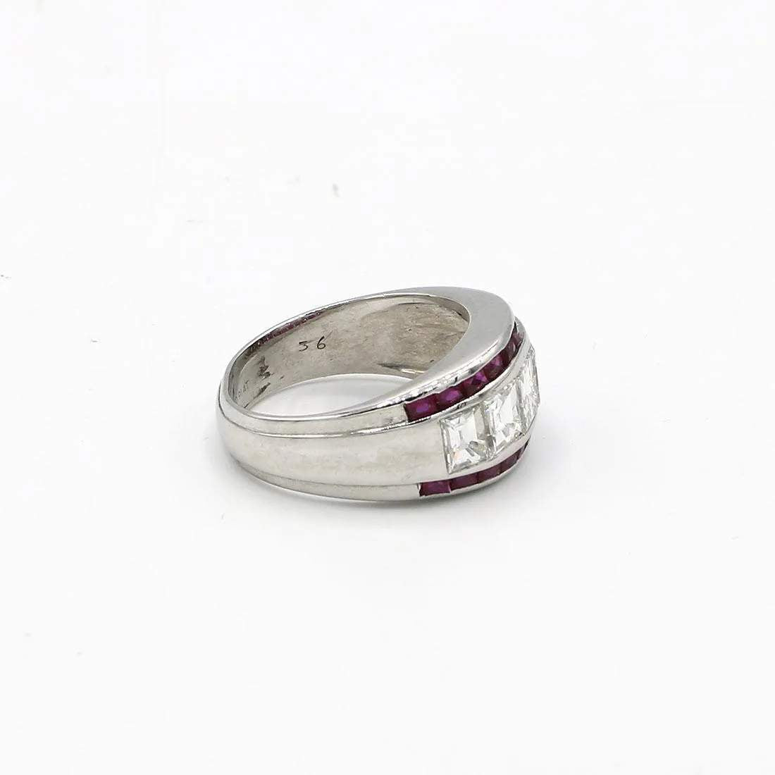 RETRO RUBY AND DIAMOND RING