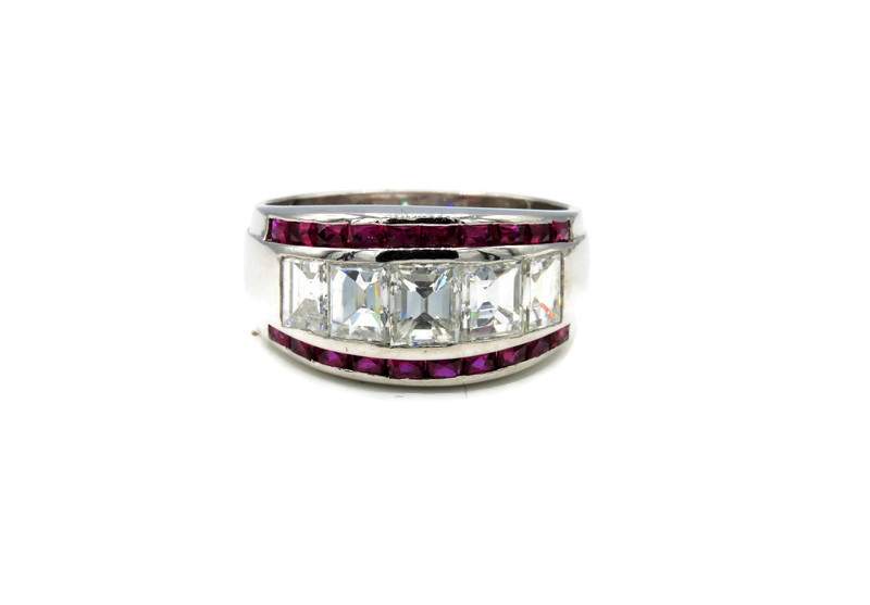 RETRO RUBY AND DIAMOND RING