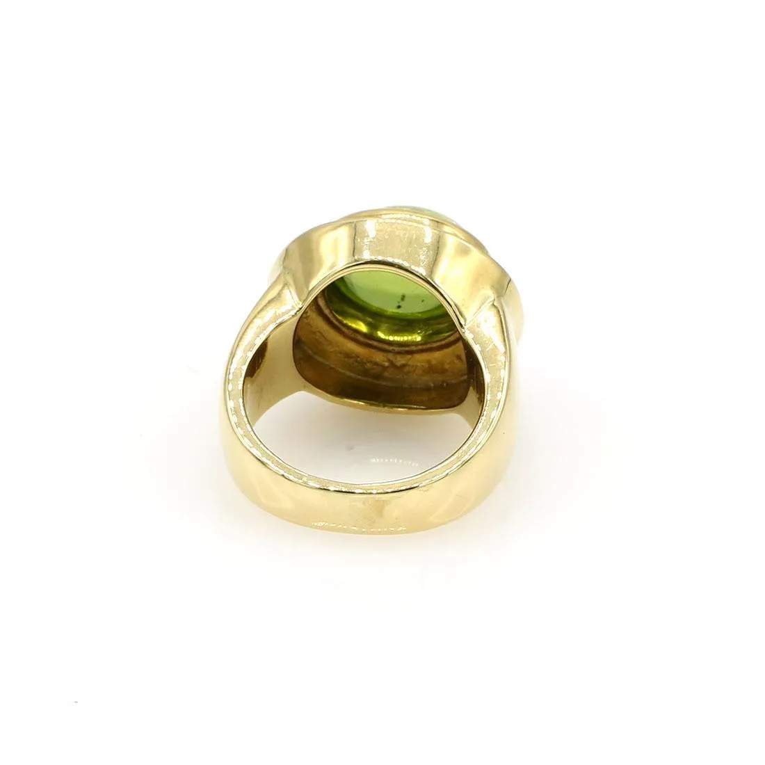 PERIDOT GREEN ENAMEL RING