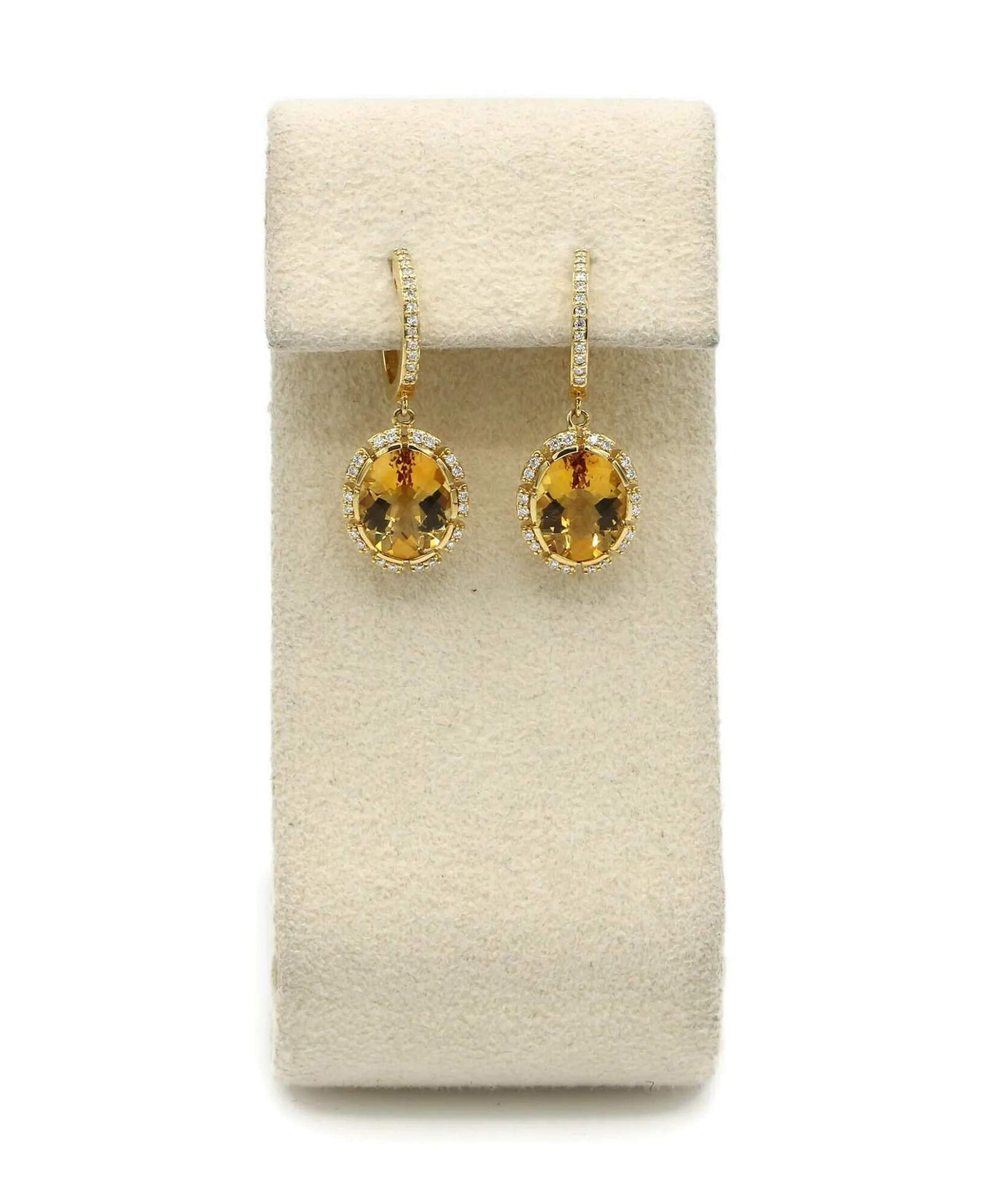 CITRINE AND DIAMOND DROP EARRINGS