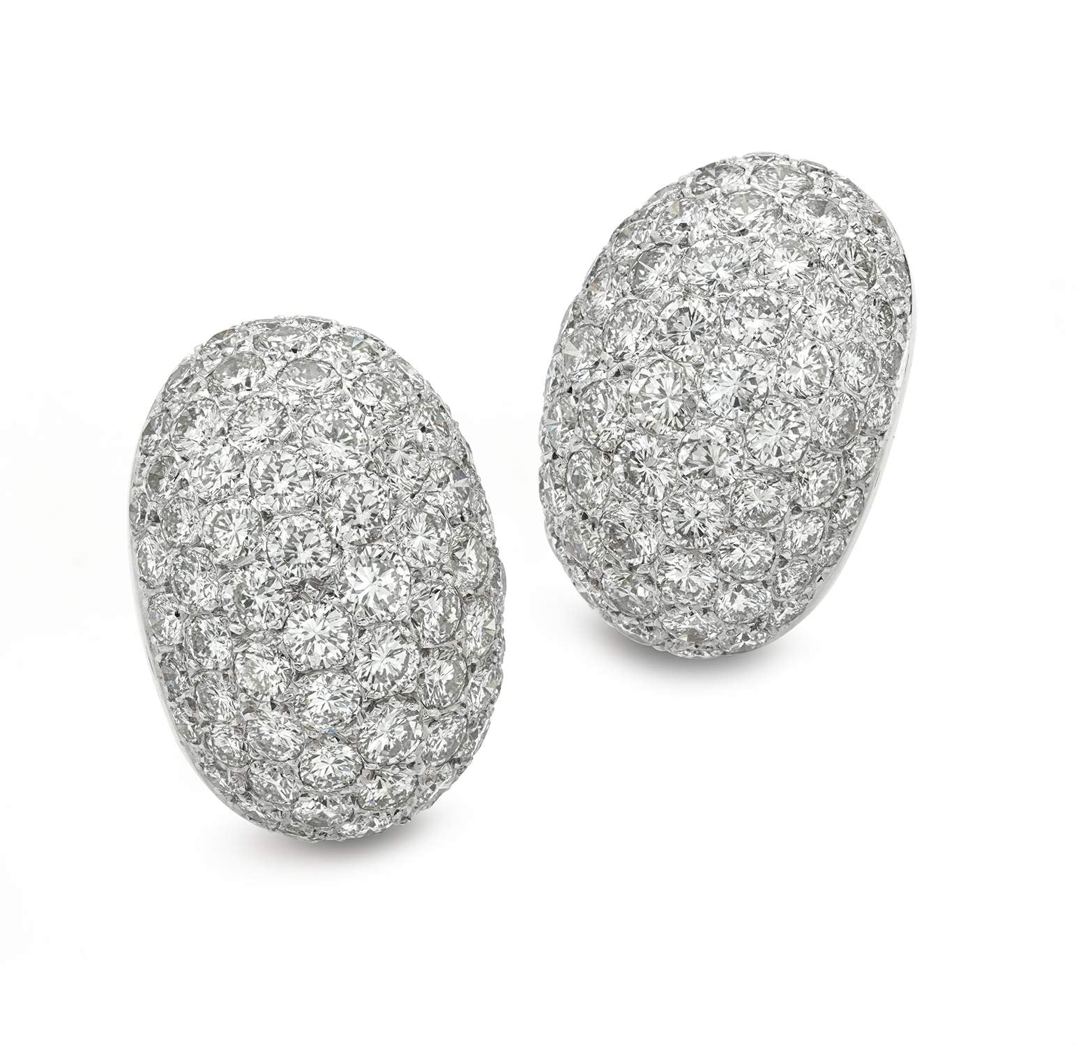 DIAMOND PAVE DOME EARRINGS