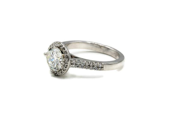 1.12CT ROUND DIAMOND HALO ENGAGEMENT RING