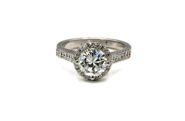 1.12CT ROUND DIAMOND HALO ENGAGEMENT RING