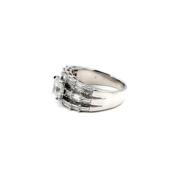 RADIANT CUT AND BAGUETTE DIAMOND RING