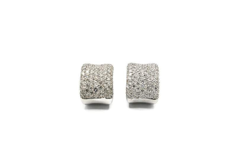 DIAMOND PAVE DOME EARRINGS