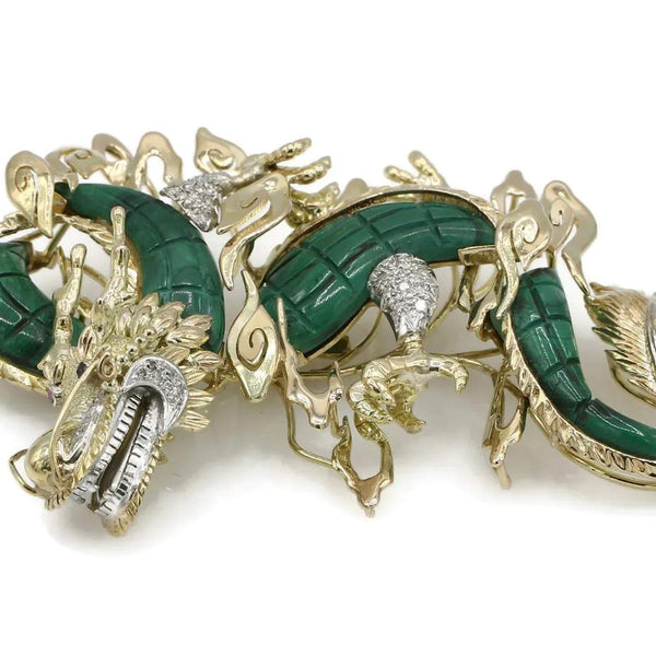 MALACHITE DRAGON BROOCH