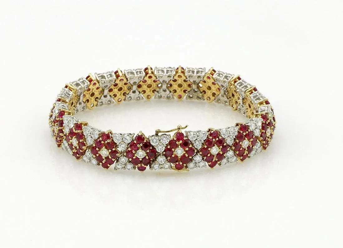 BEAUTIFUL RUBY AND DIAMOND BRACELET