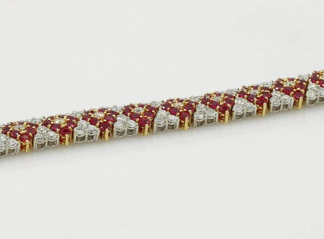 BEAUTIFUL RUBY AND DIAMOND BRACELET