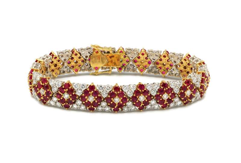 BEAUTIFUL RUBY AND DIAMOND BRACELET