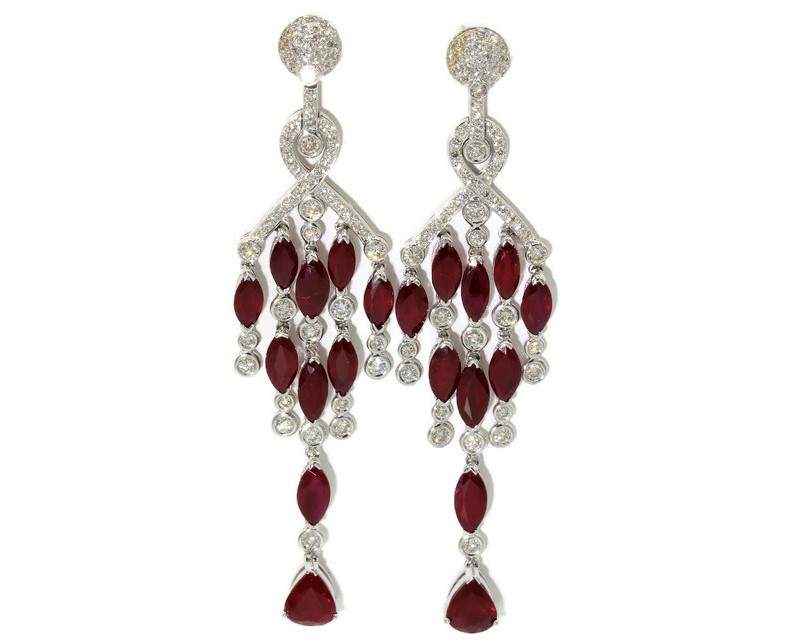 RUBY AND DIAMOND CHANDELIER EARRINGS