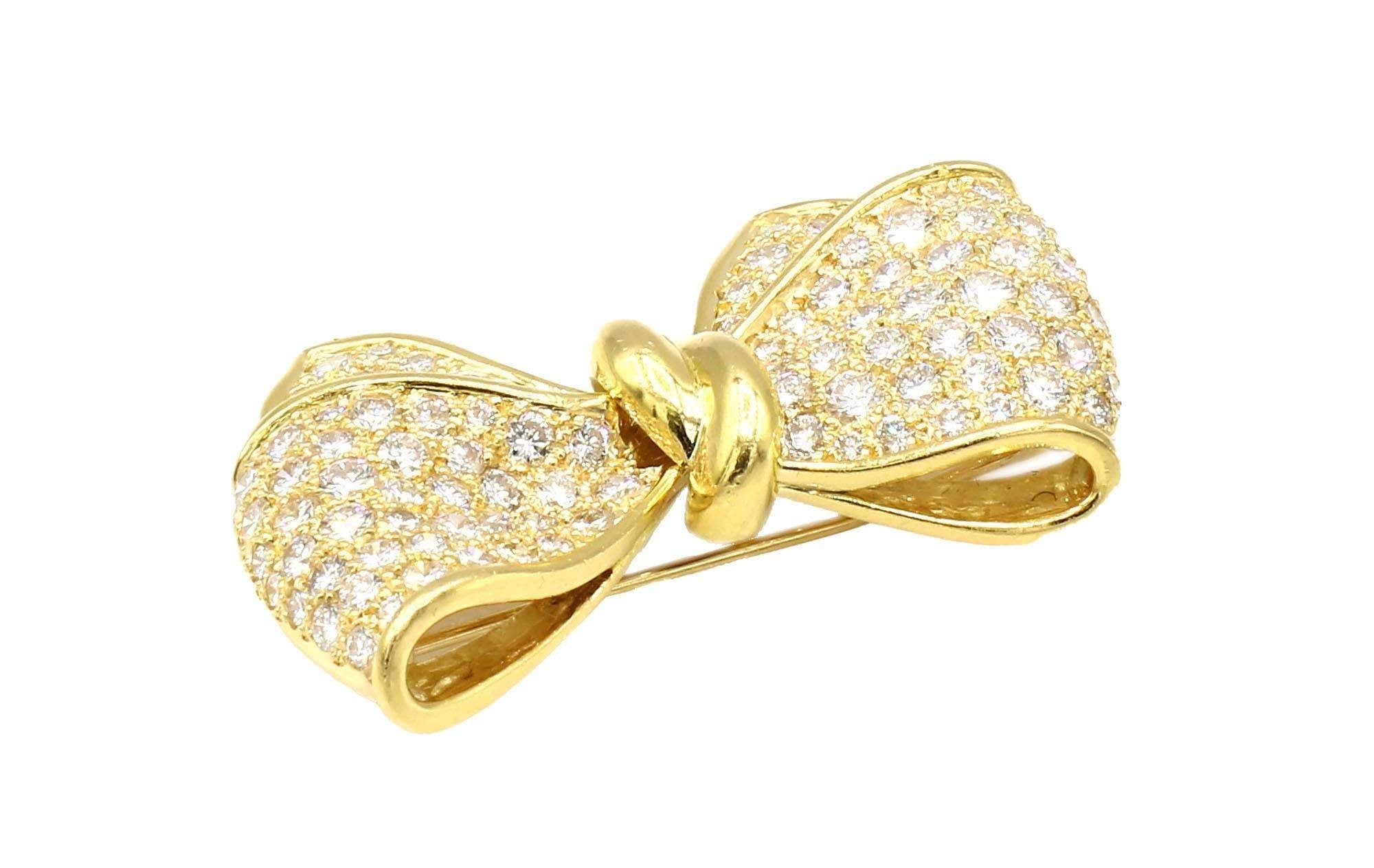 DIAMOND BOW BROOCH