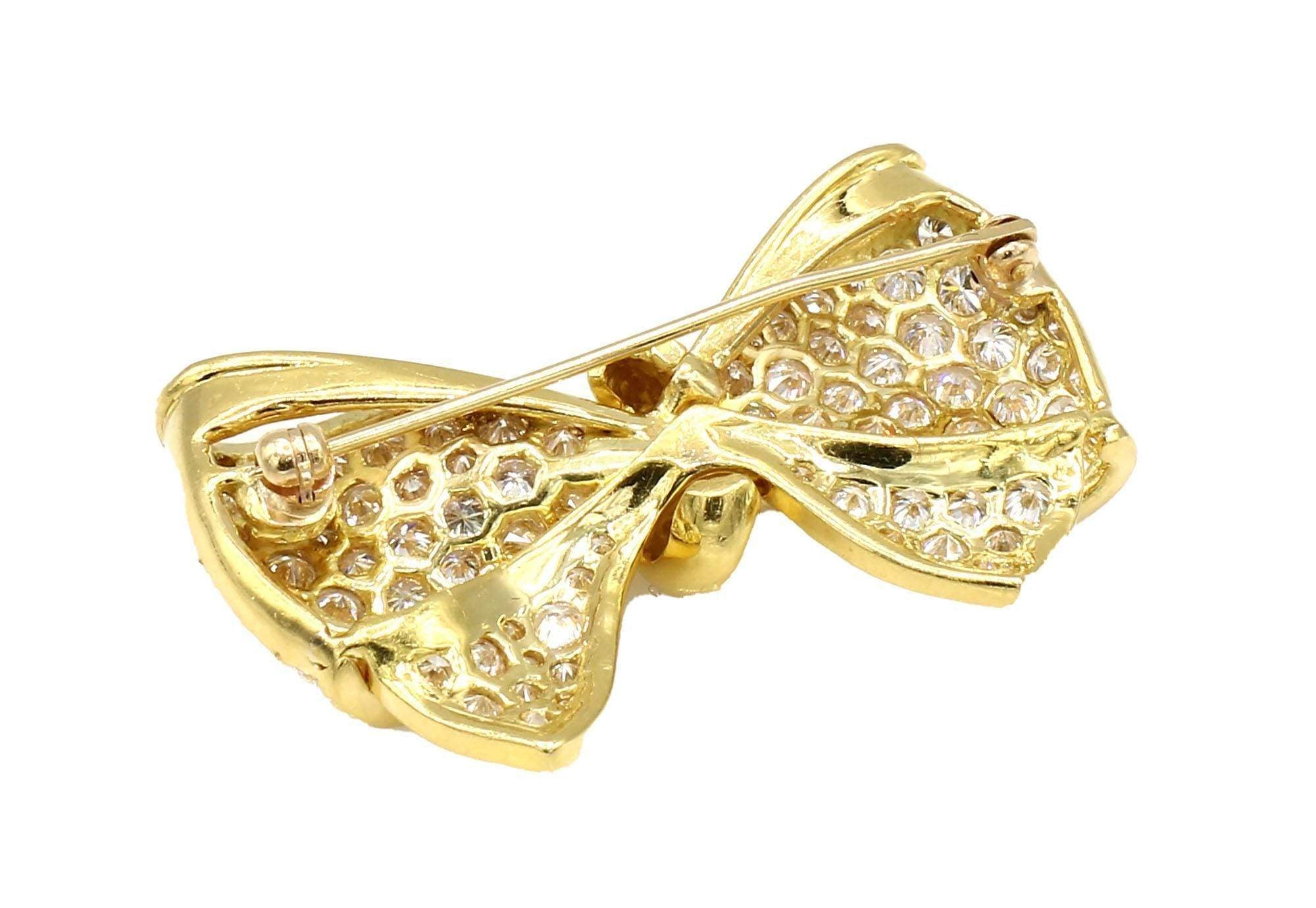 DIAMOND BOW BROOCH