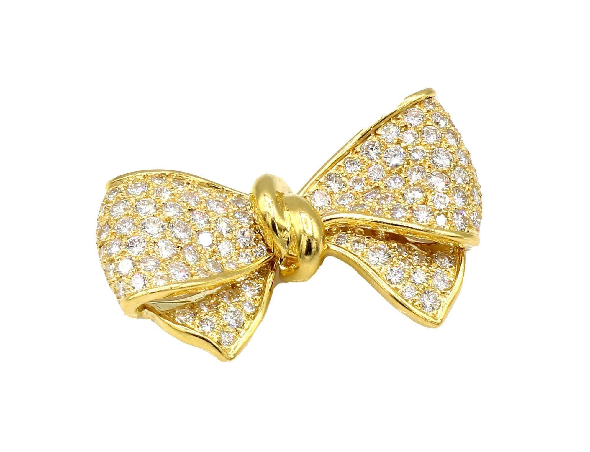 DIAMOND BOW BROOCH