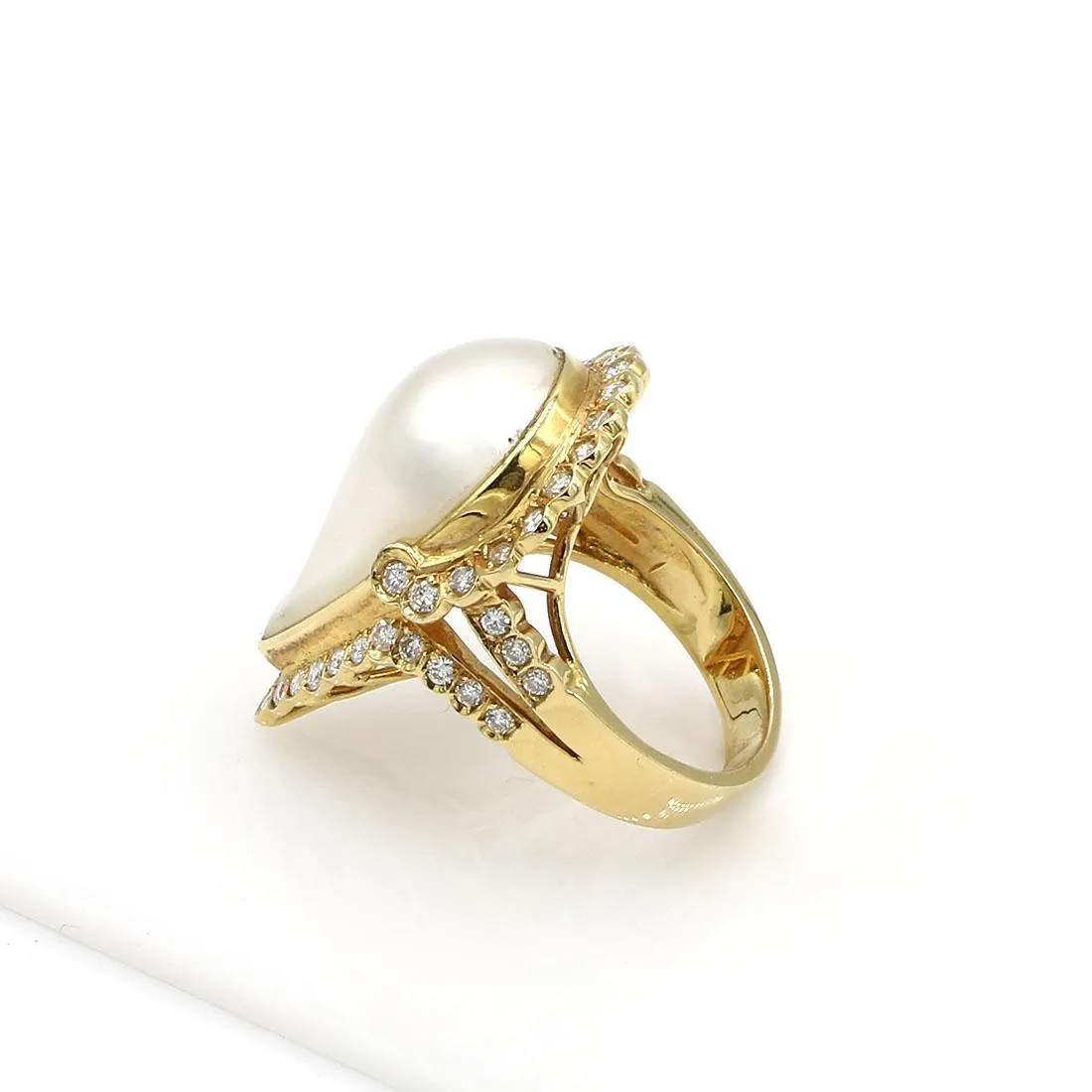 MABE PEARL & DIAMOND RING